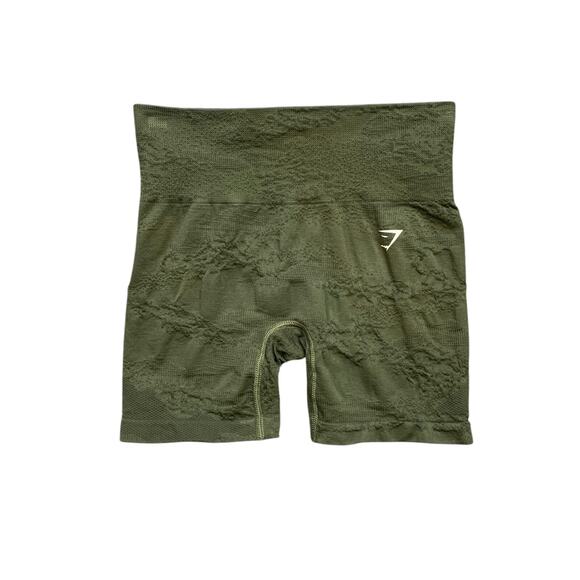 Gymshark Shorts Womens XS Extra Small Avocado Adapt Textured Ribbed Compression - Picture 1 of 8